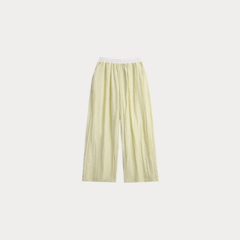 Light green wide-leg pants on a white background